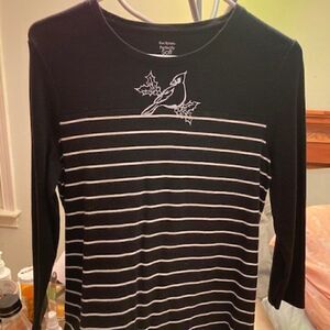 Kim Rogers Black with White Stripe Top